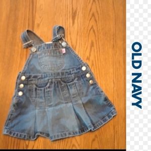 6/$15 💙 Size 6-12 months Old Navy overall baby girls dress 💞